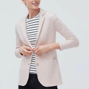 J. Crew soft pastel pink 100% cotton knit sweater blazer